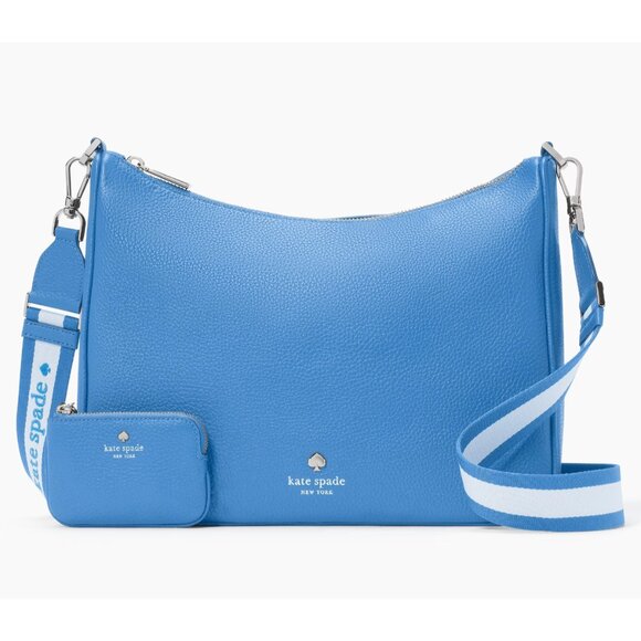 New Kate Spade Emma Large Crossbody Pebbled Leather Tide Pool - Picture 1 of 5
